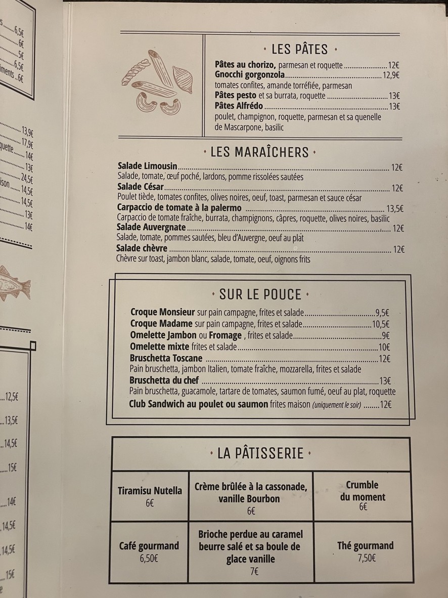 Le Limousin menu 2