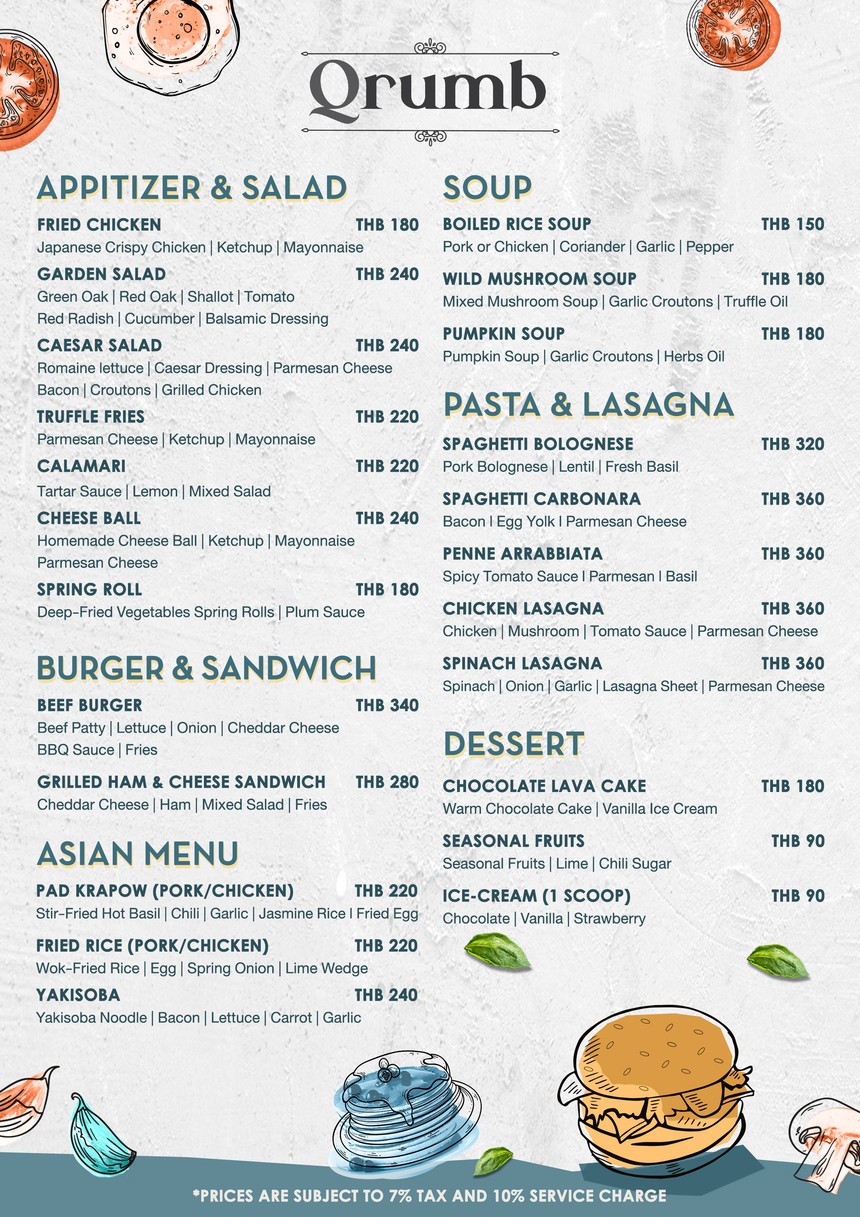 Qrumb menu 2