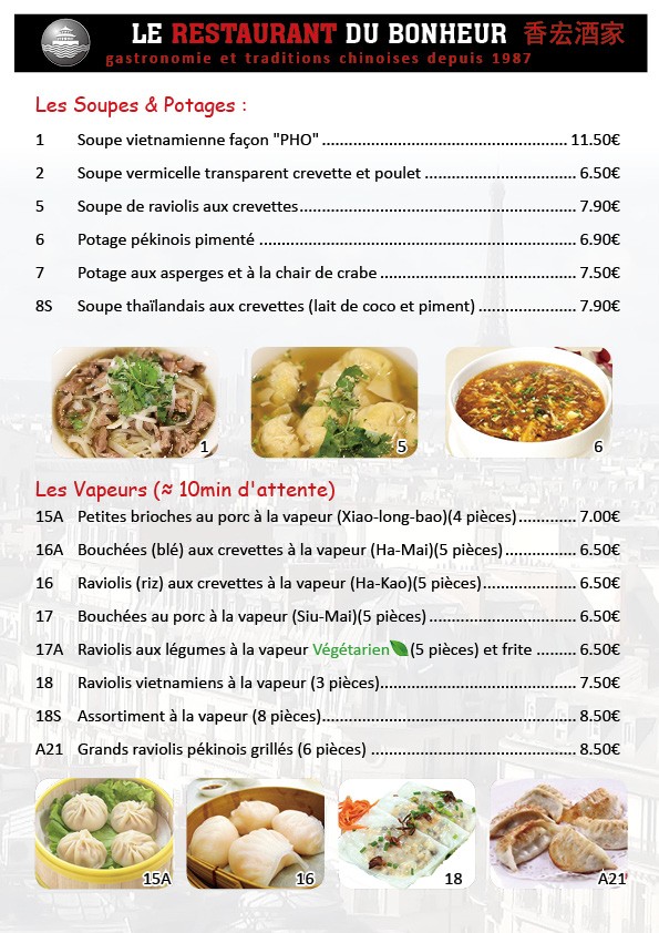 Le Restaurant du Bonheur menu 2