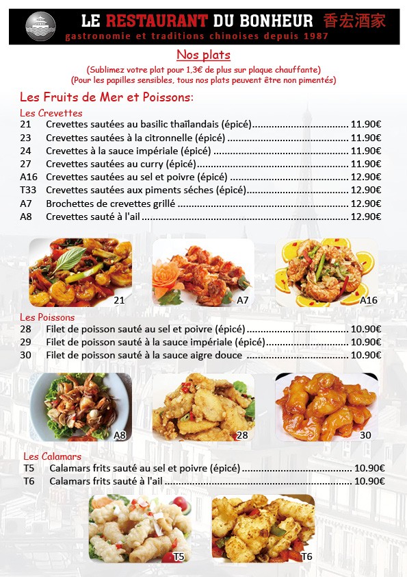 Le Restaurant du Bonheur menu 3