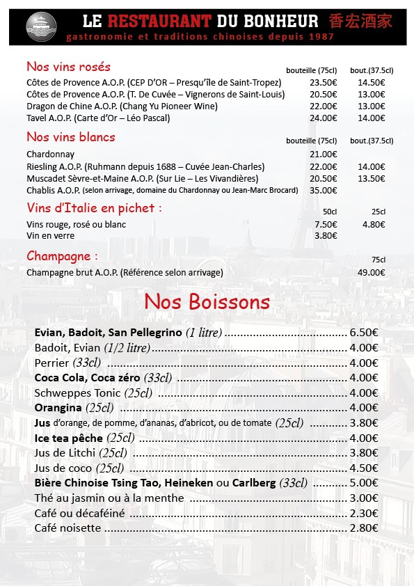 Le Restaurant du Bonheur menu 10
