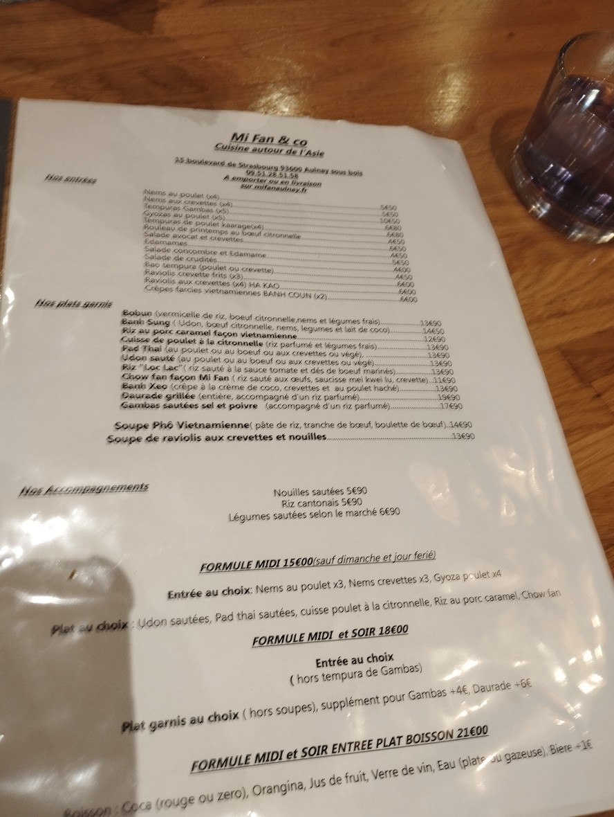 Mi Fan & Co menu 1