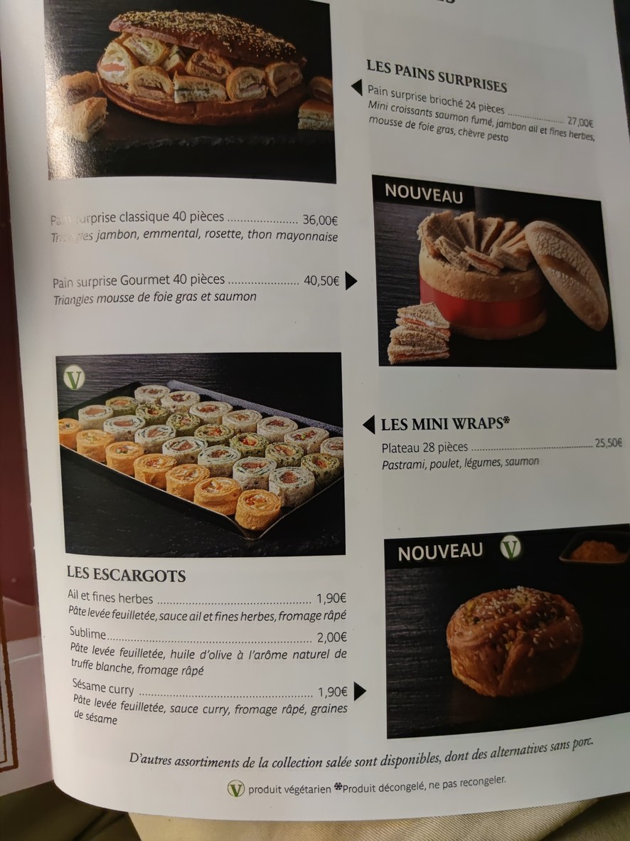PAUL menu 1