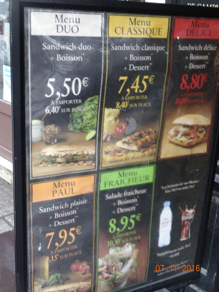 PAUL menu 2