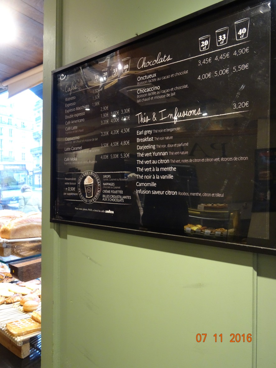 PAUL menu 3