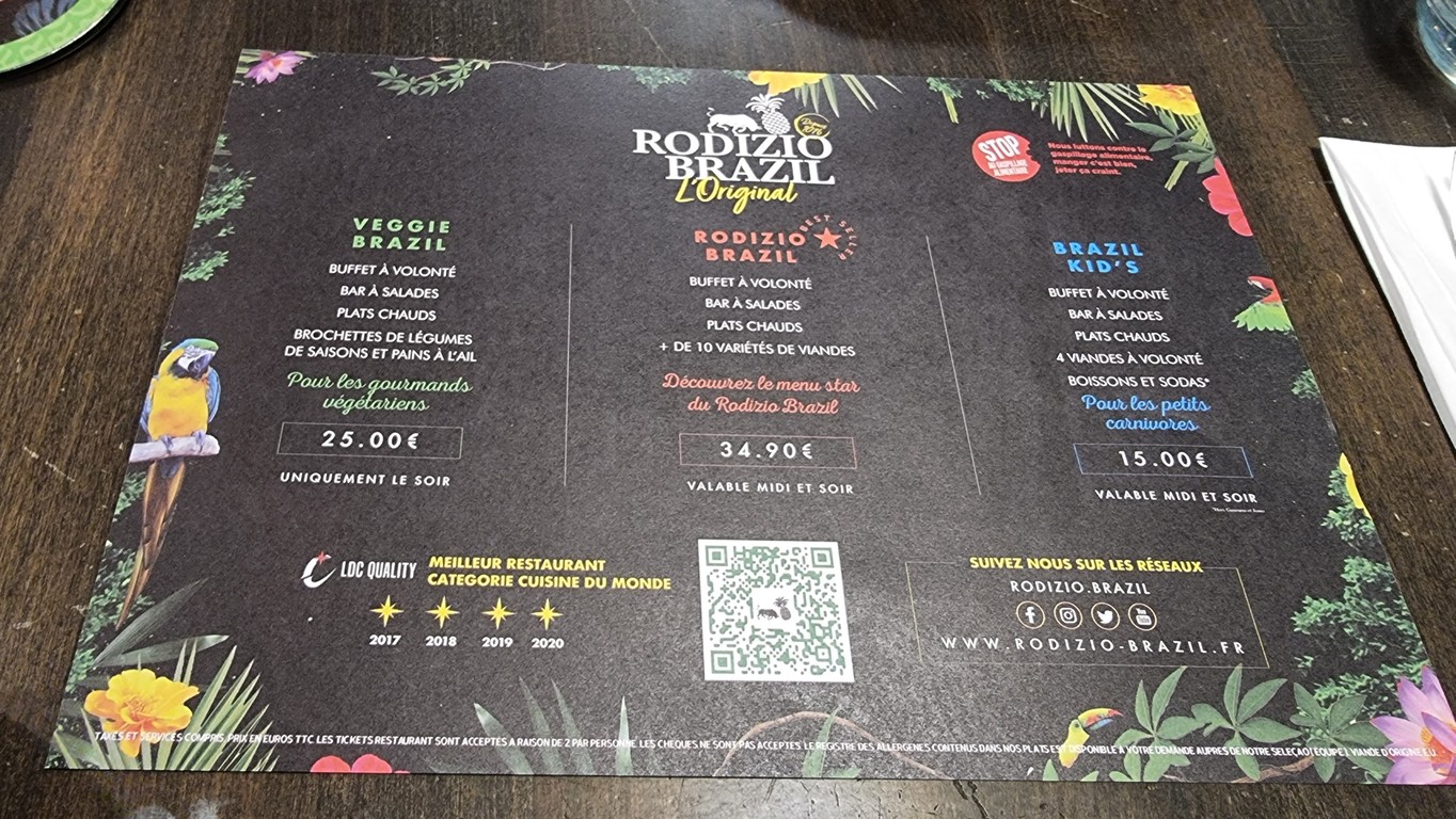 Rodizio Brazil - Colombes menu 1