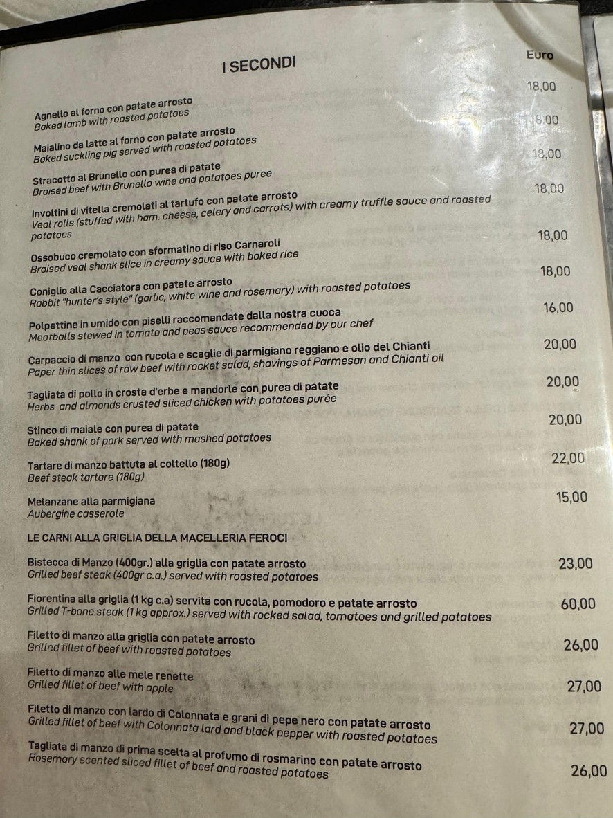 Il Chianti Osteria Toscana dal 1960 menu 3