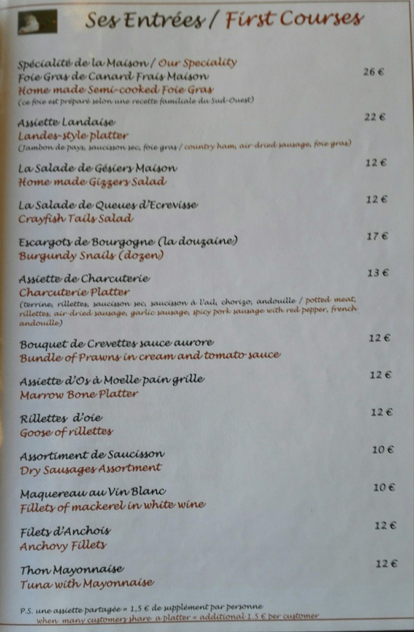 La Bodega menu 1