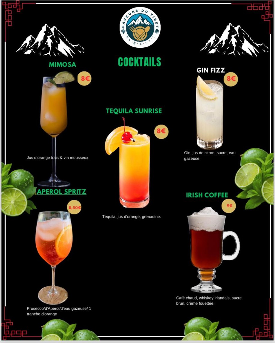 Saveurs du Tibet menu 6