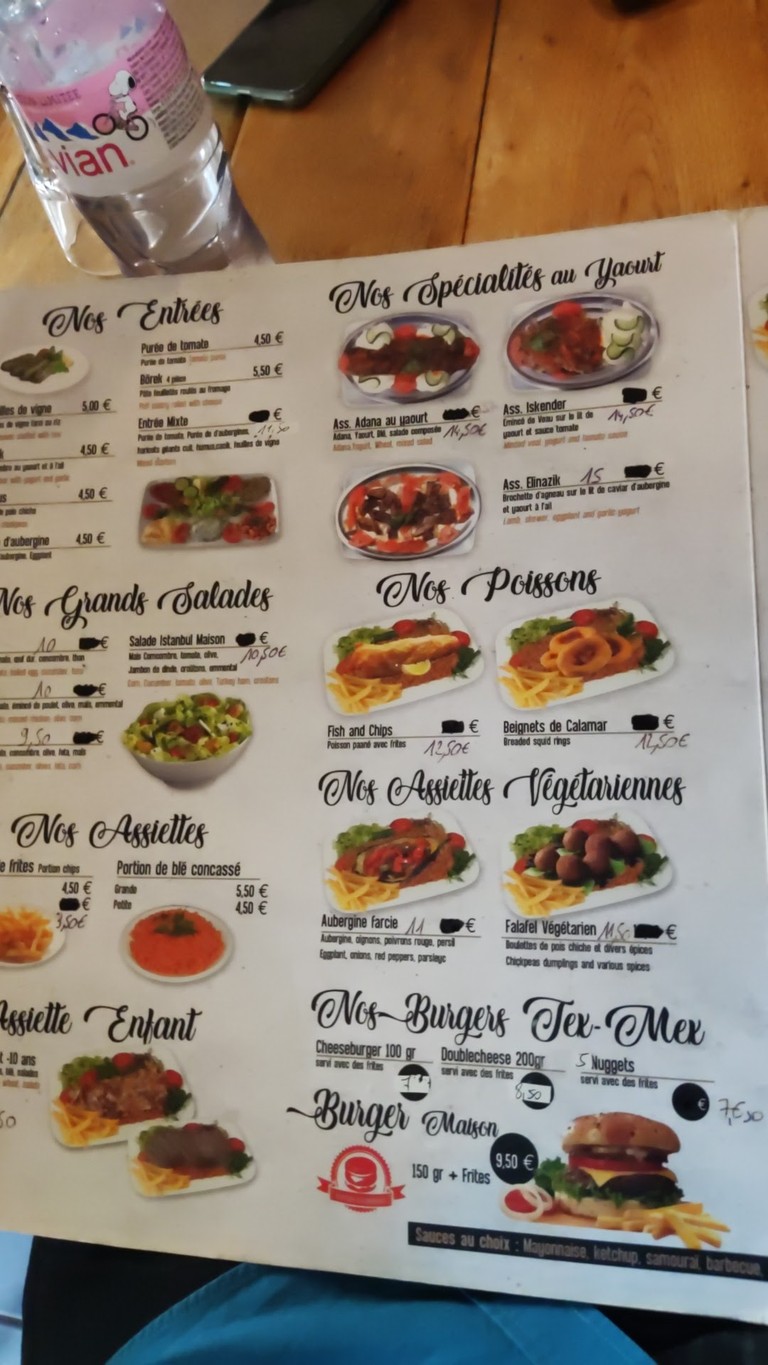 Istanbul Gourmand bar kebab menu 1