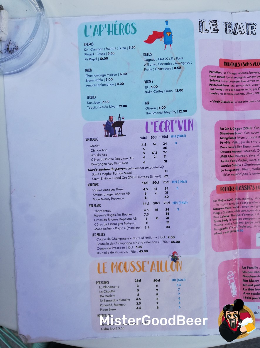 French Eyes menu 1
