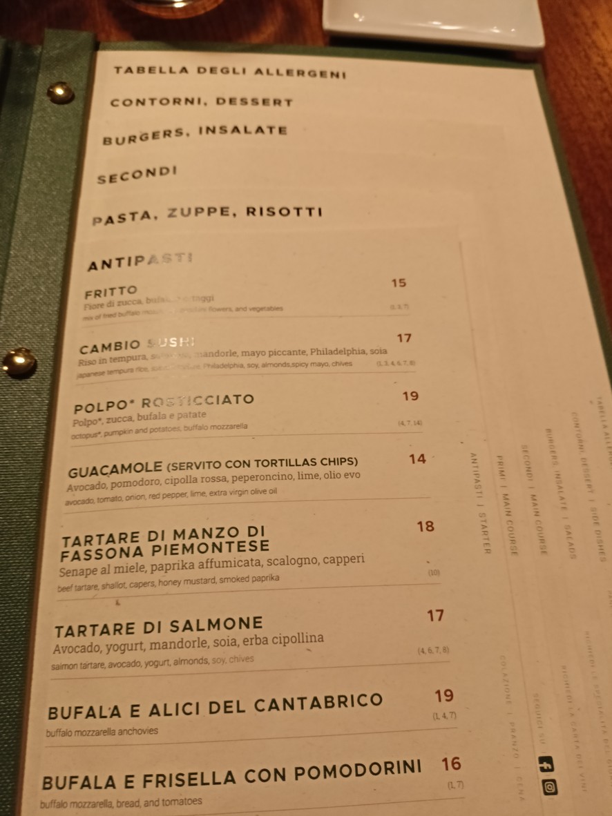 Cambio trastevere menu 2
