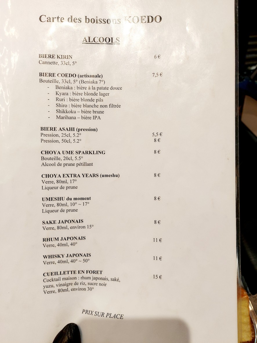 Koedo menu 2