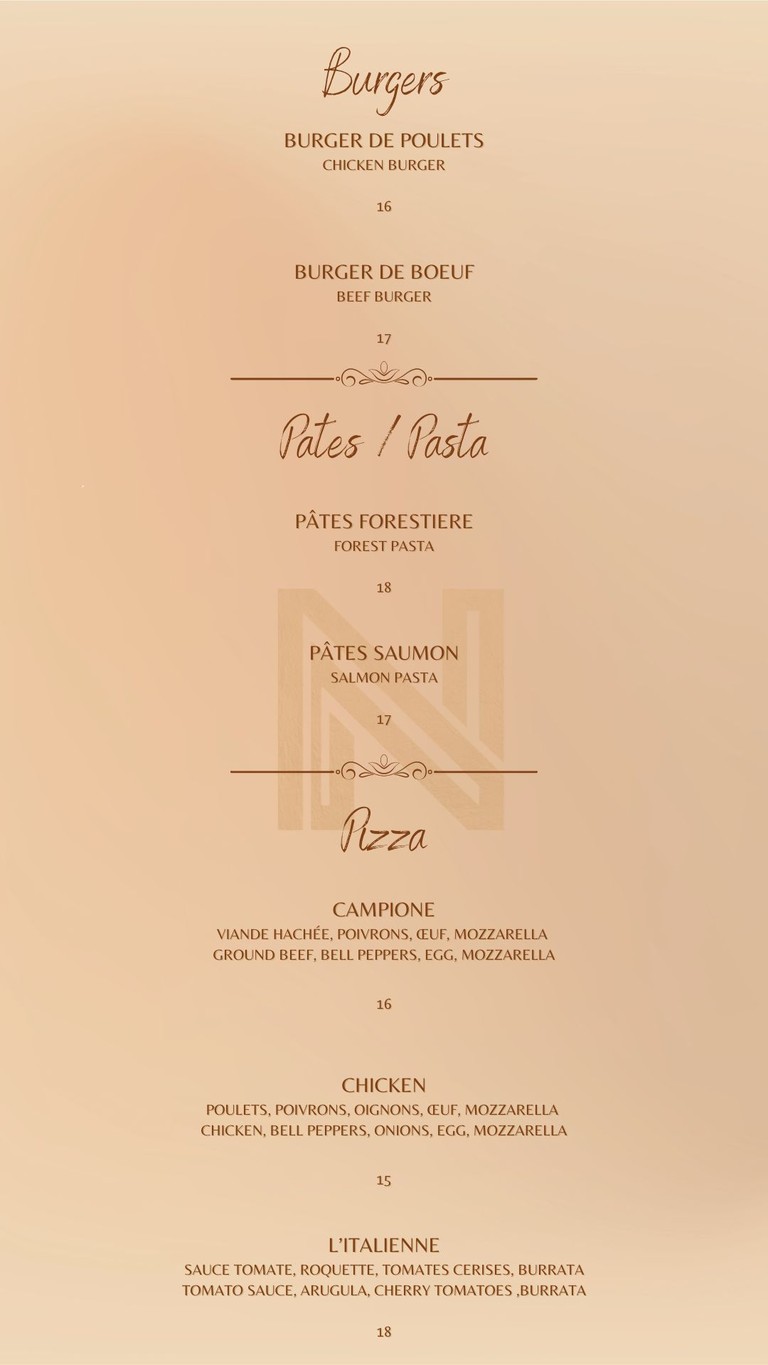 Le Ney menu 2