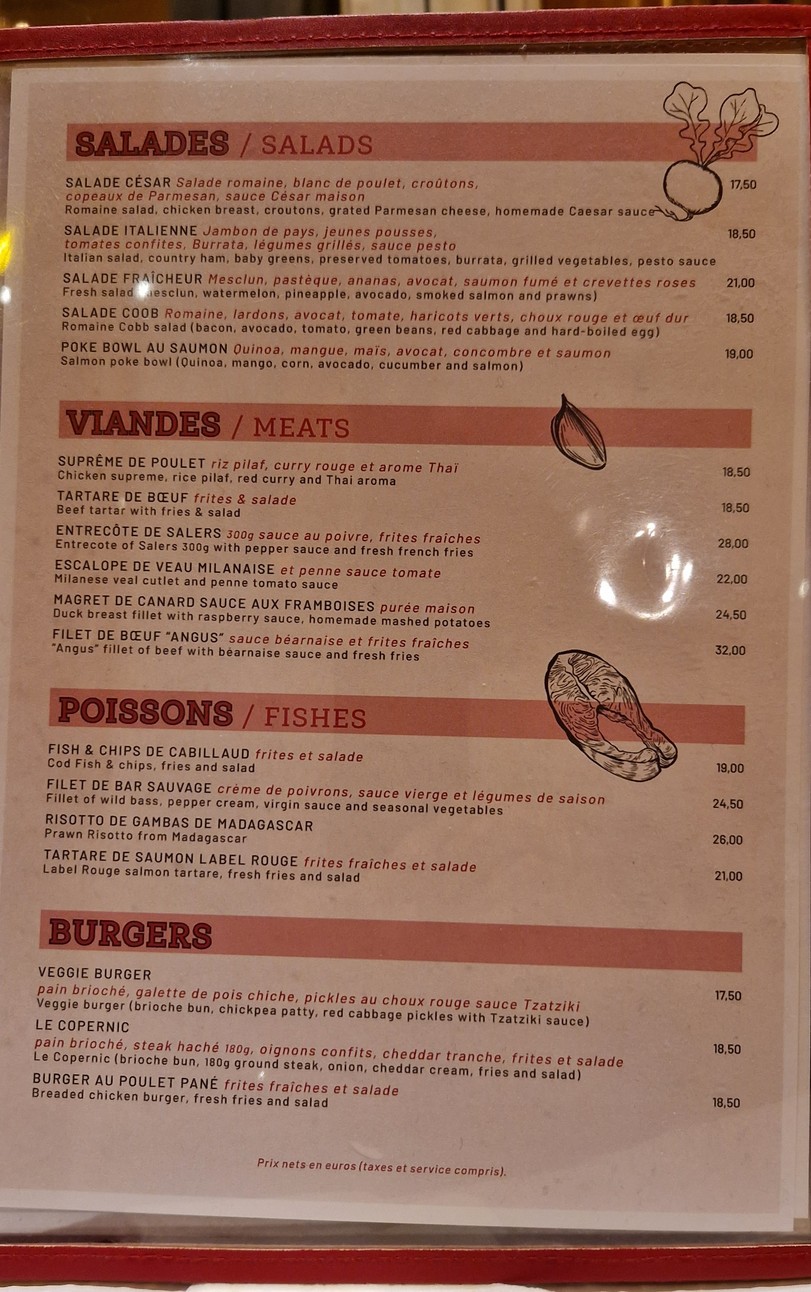 le Copernic menu 3