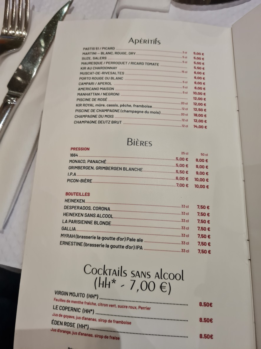 le Copernic menu 4