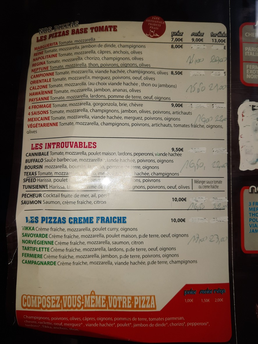Speed Pizza menu 1