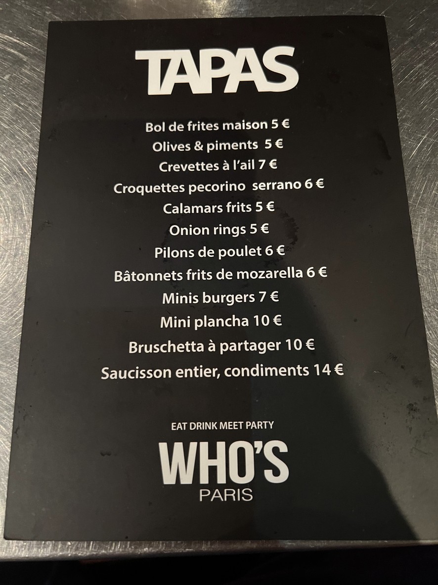 Who's menu 2