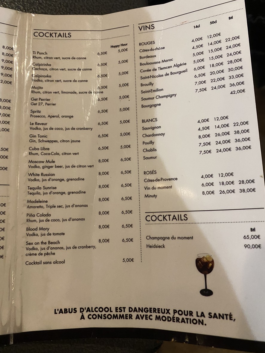 Le Dax menu 3
