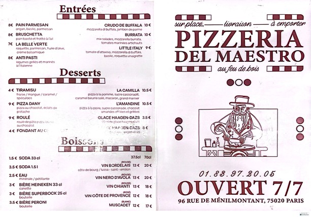 PIZZERIA DEL MAESTRO AU FEU DE BOIS