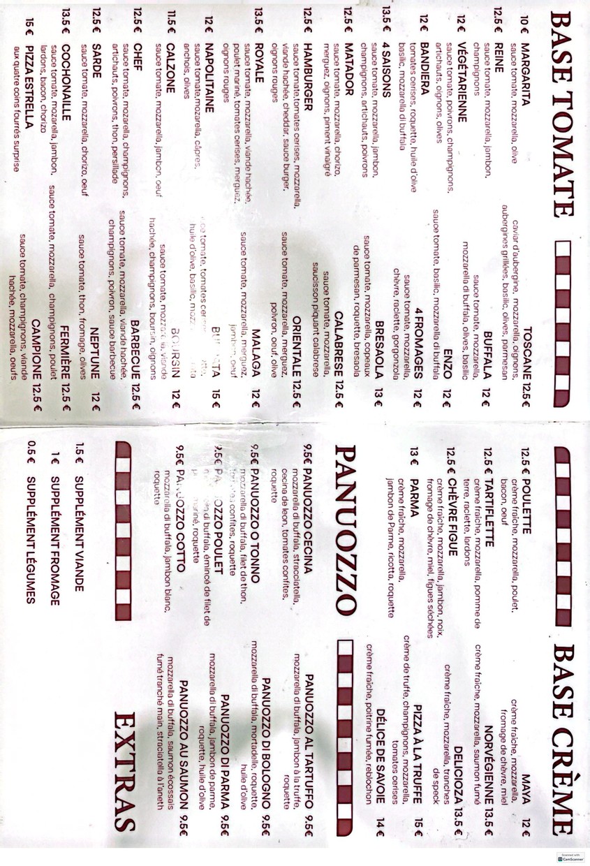 PIZZERIA DEL MAESTRO AU FEU DE BOIS menu 2