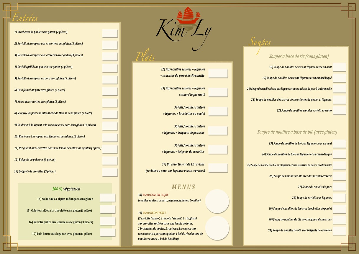 Kim Ly menu 1