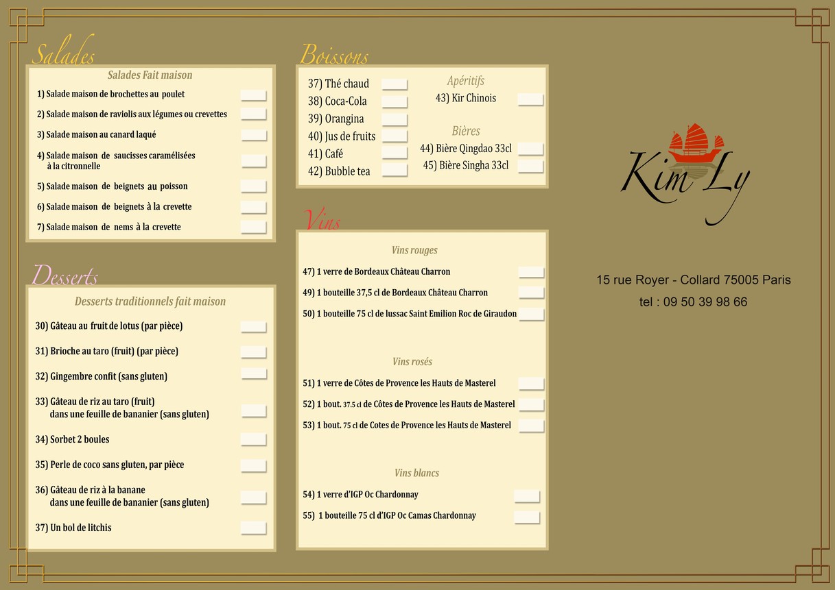 Kim Ly menu 2