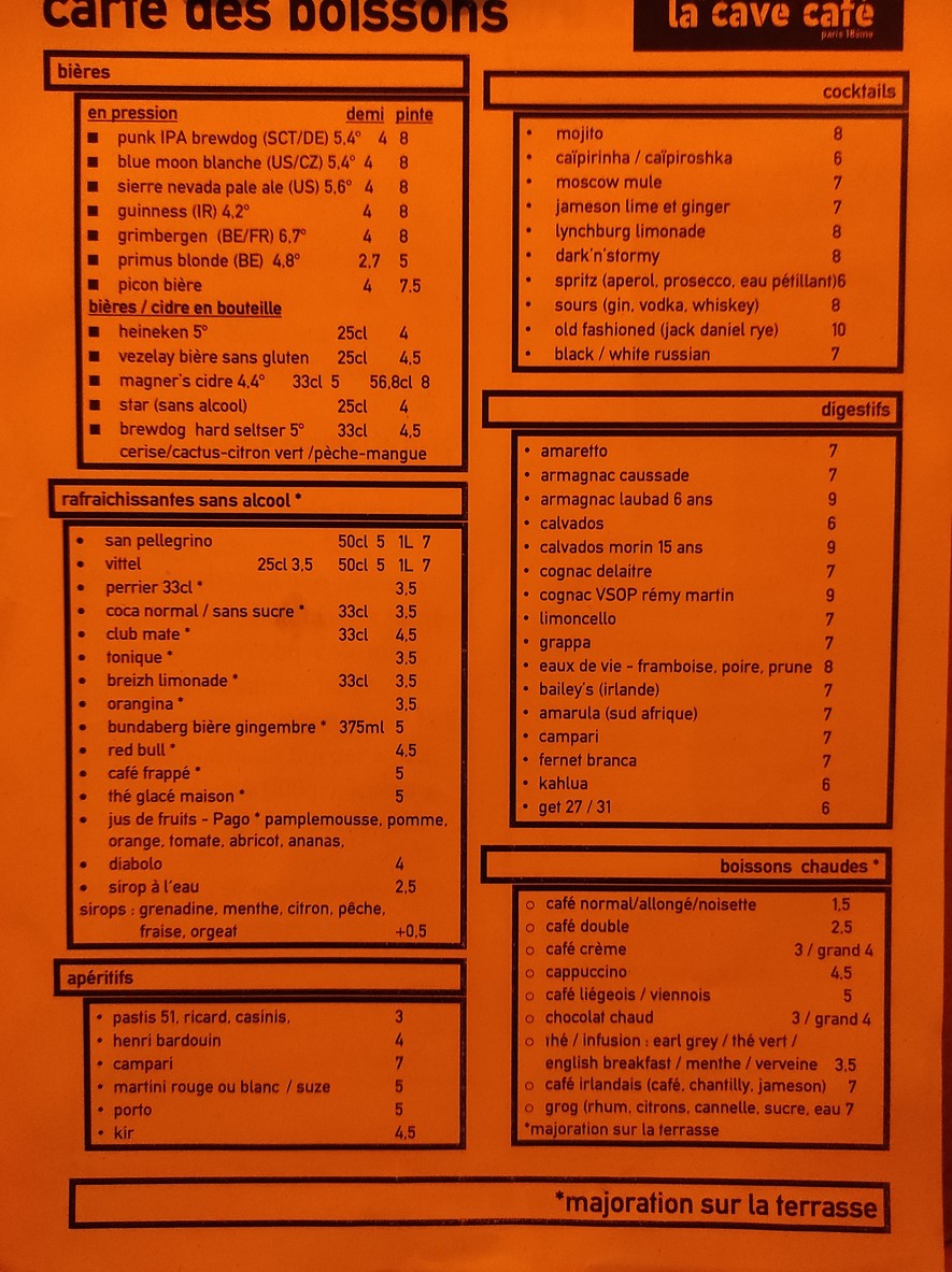 La Cave Café menu 3
