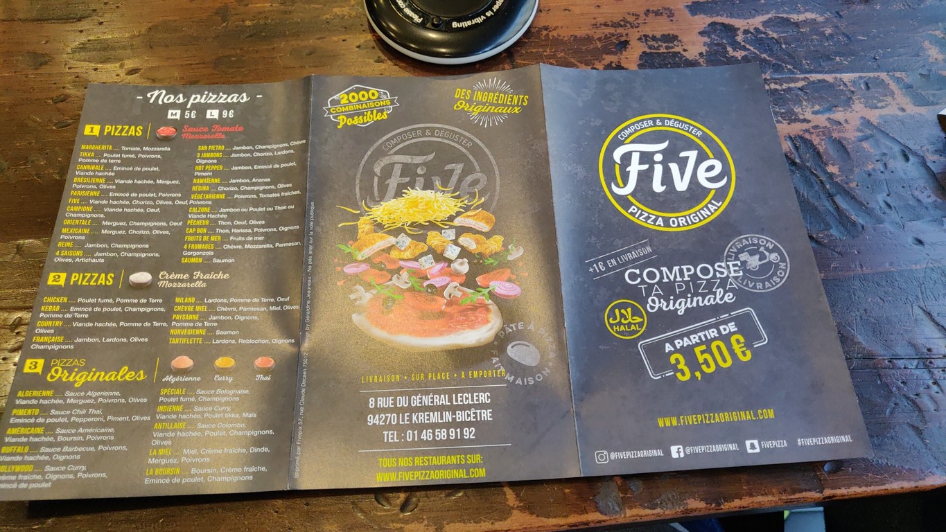 Five Pizza Original - Kremlin Bicêtre menu 1