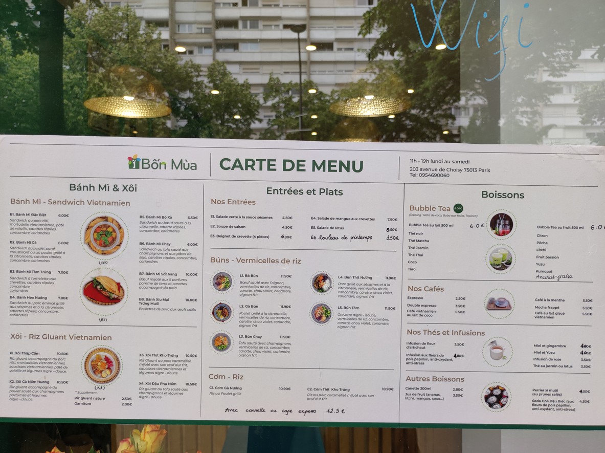 Bà Ba menu 1