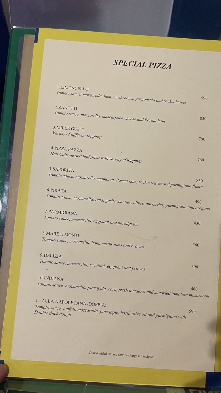 PIZZERIA LIMONCELLO menu 1