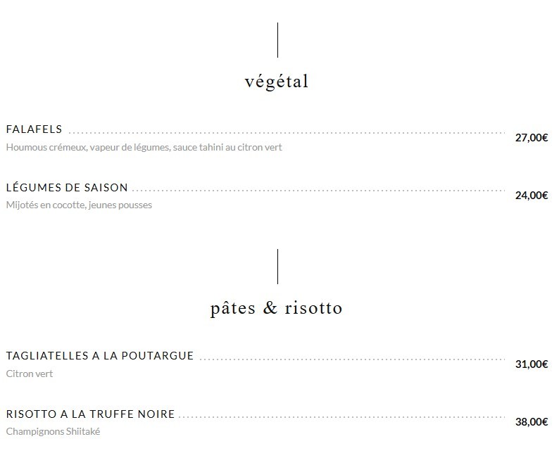 La Table JM menu 3
