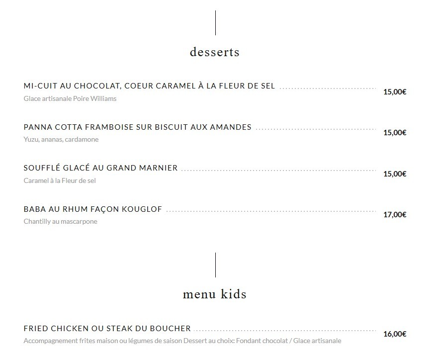 La Table JM menu 4