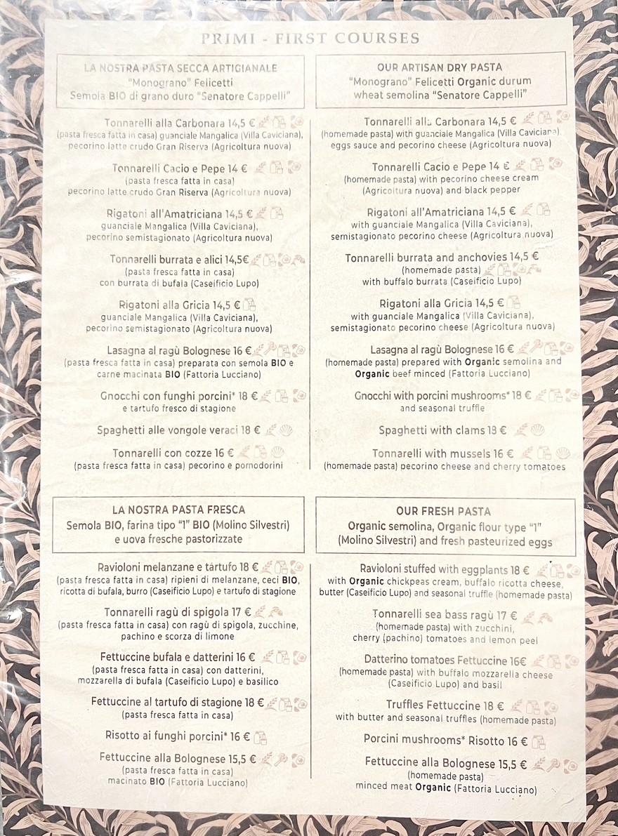 Mercato Hostaria Roma menu 2