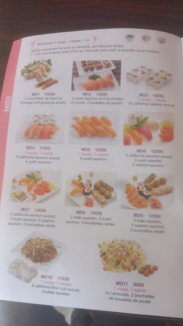 Jardin de Bambou menu 2