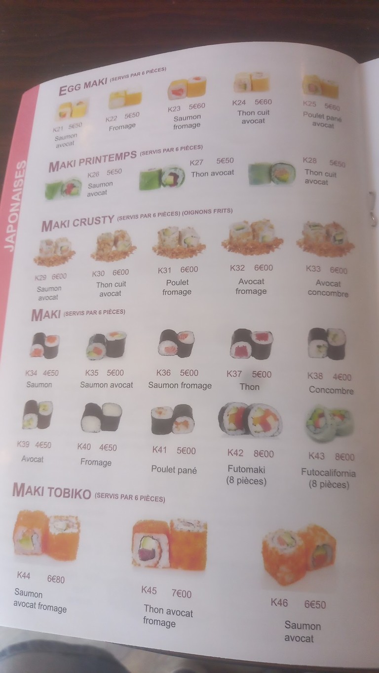 Jardin de Bambou menu 5