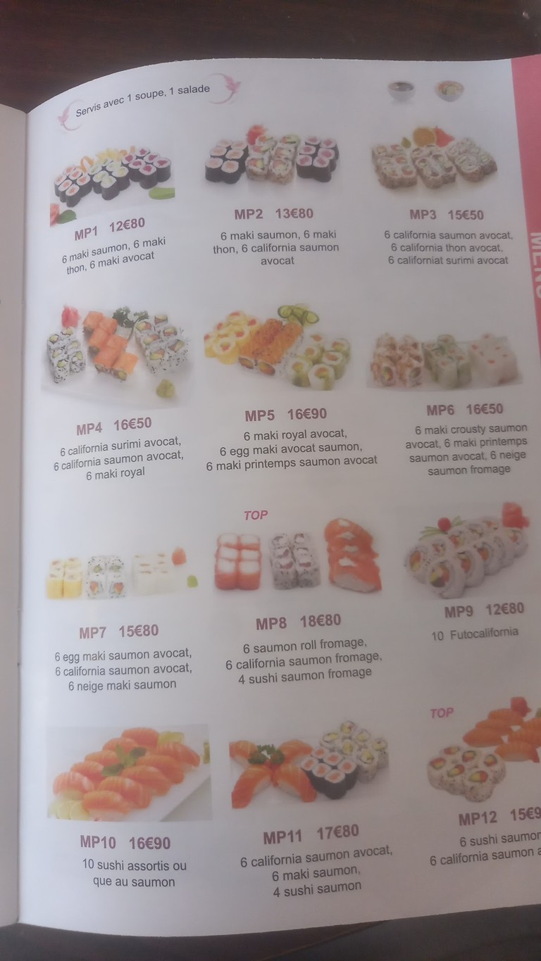 Jardin de Bambou menu 6