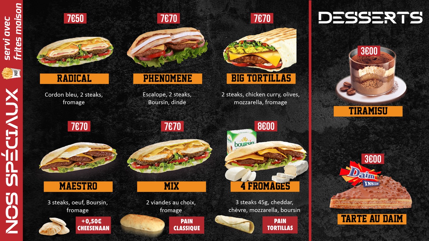 Gourmet Burger menu 1