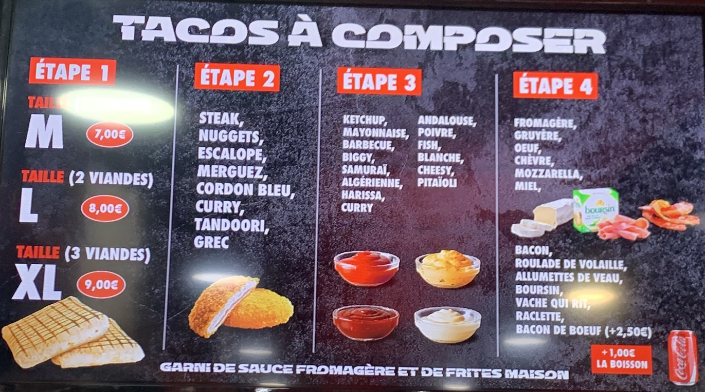 Gourmet Burger menu 2