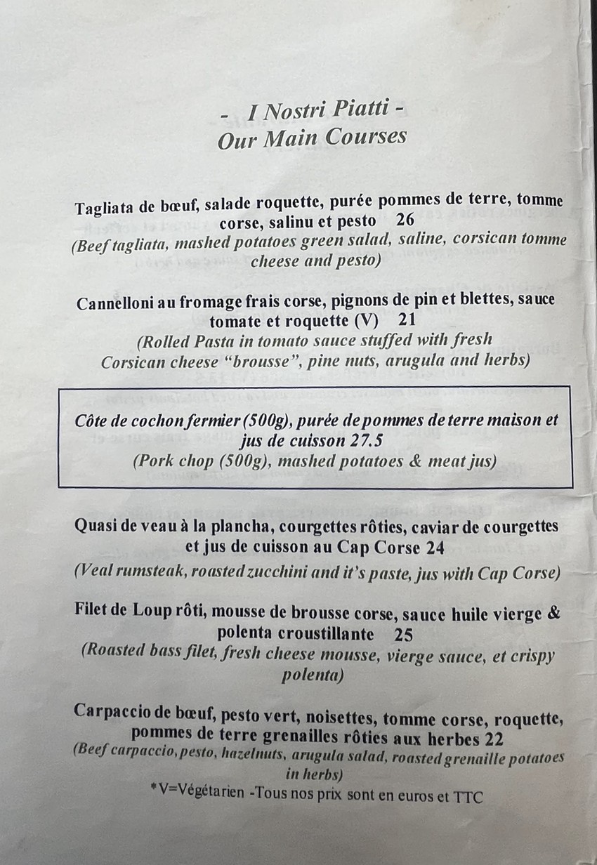 L'Alivi menu 2