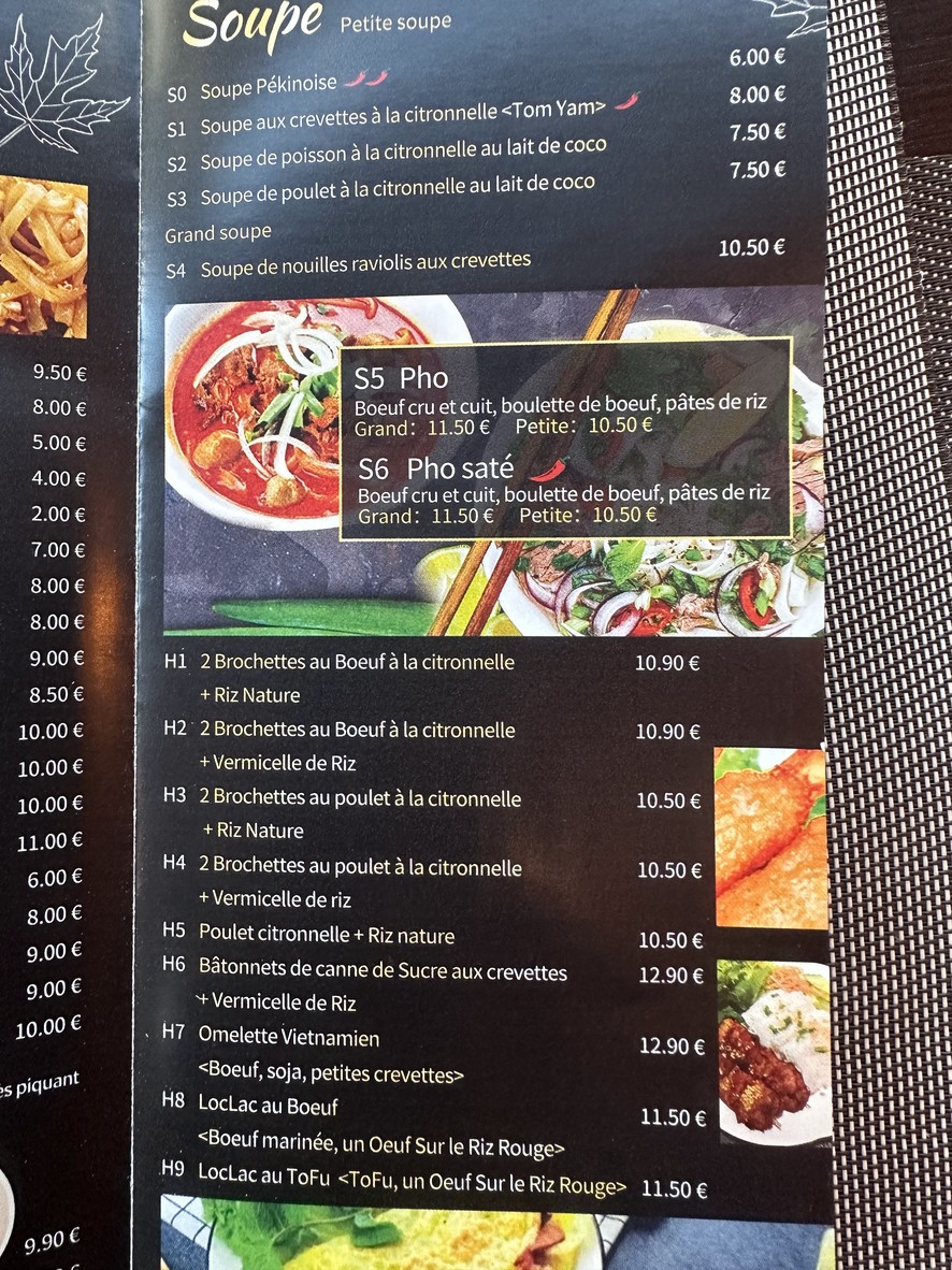 Papaye menu 2