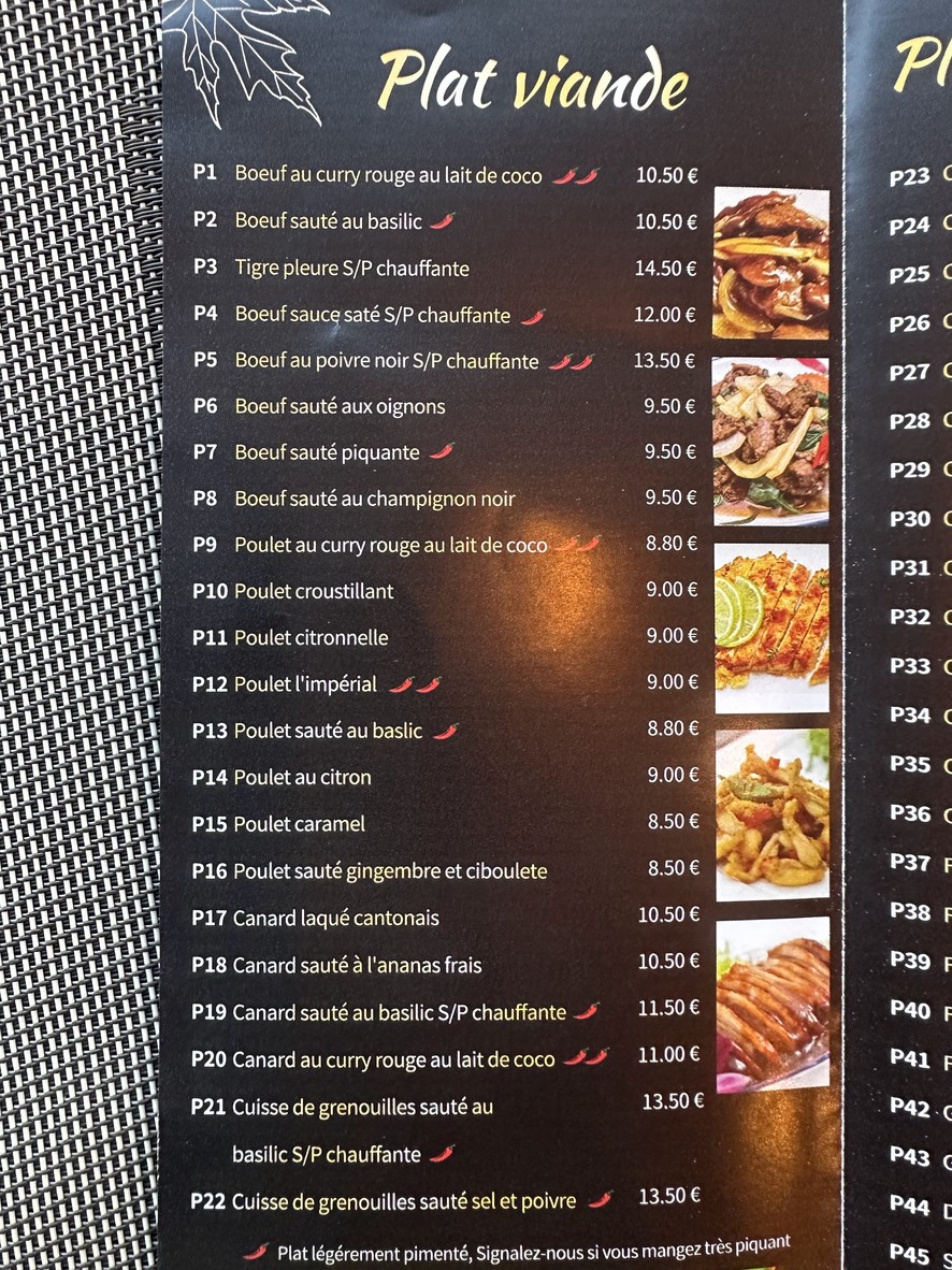 Papaye menu 3
