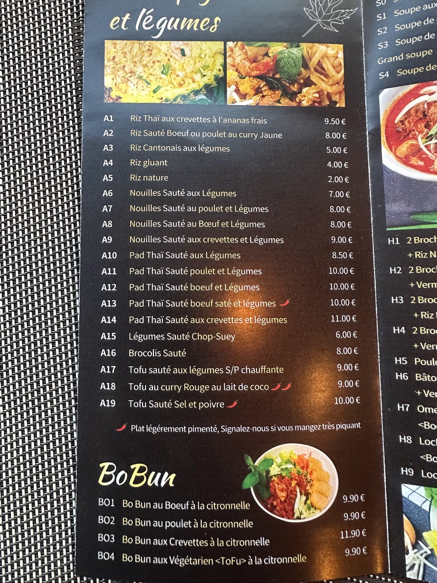 Papaye menu 5