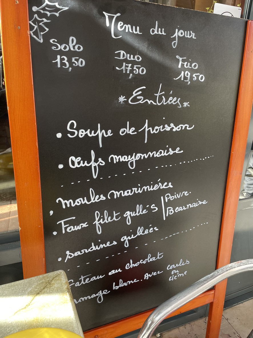 La Marmite menu 1