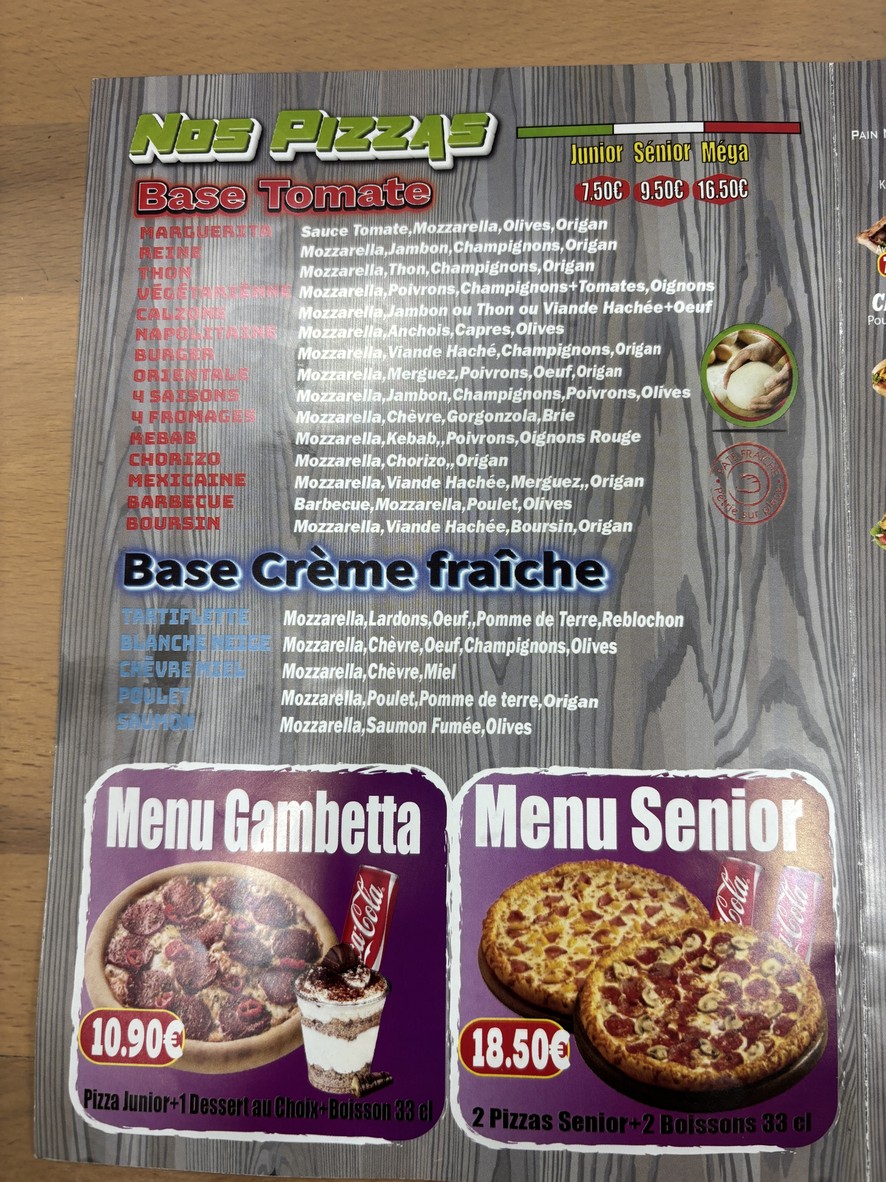 Croq Pizza menu 2