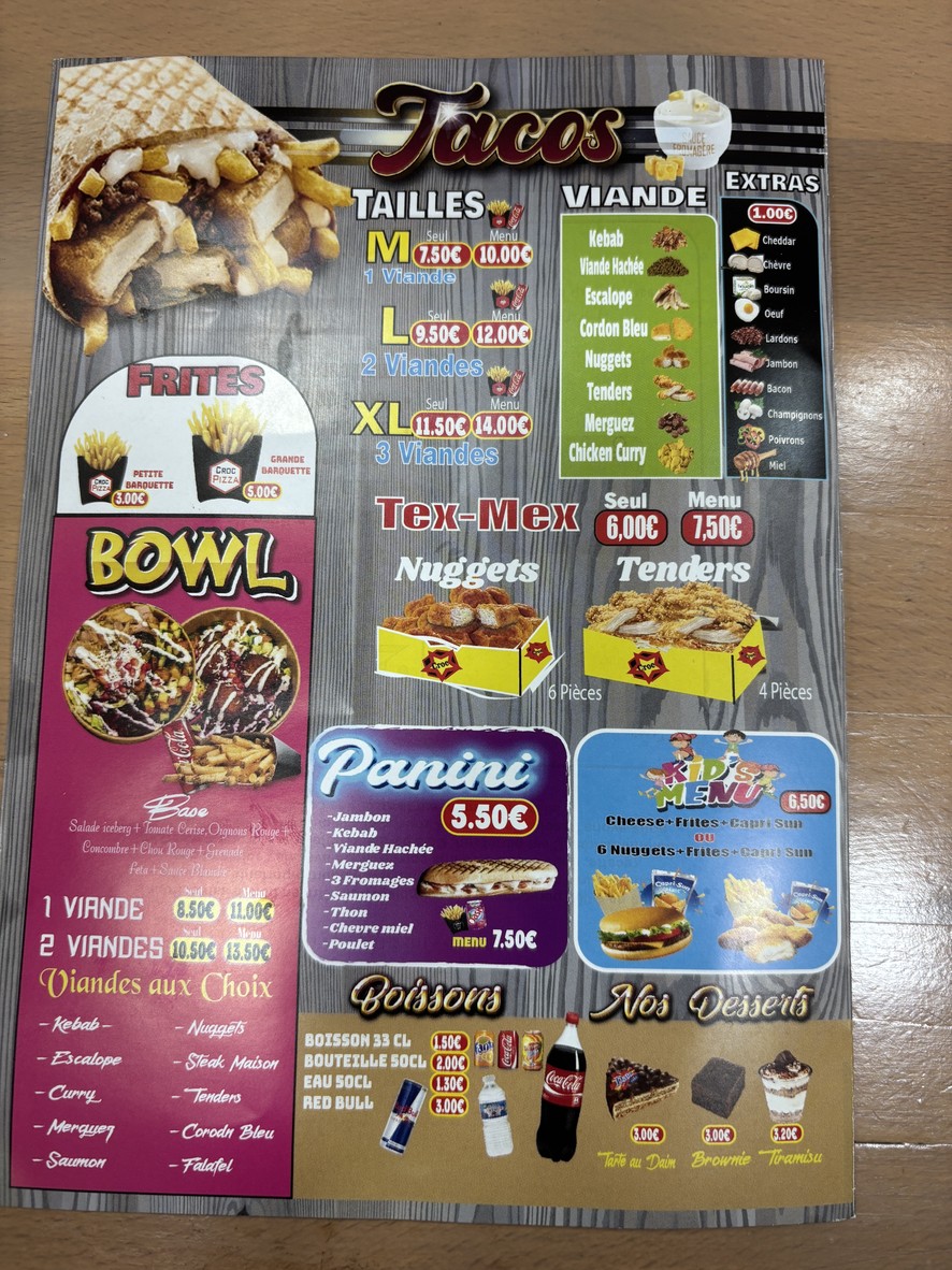 Croq Pizza menu 3