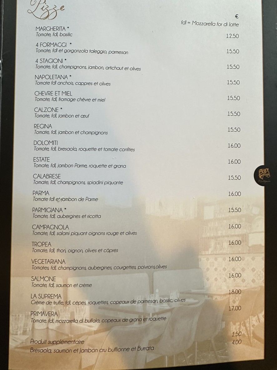 Il Gattopardo menu 3