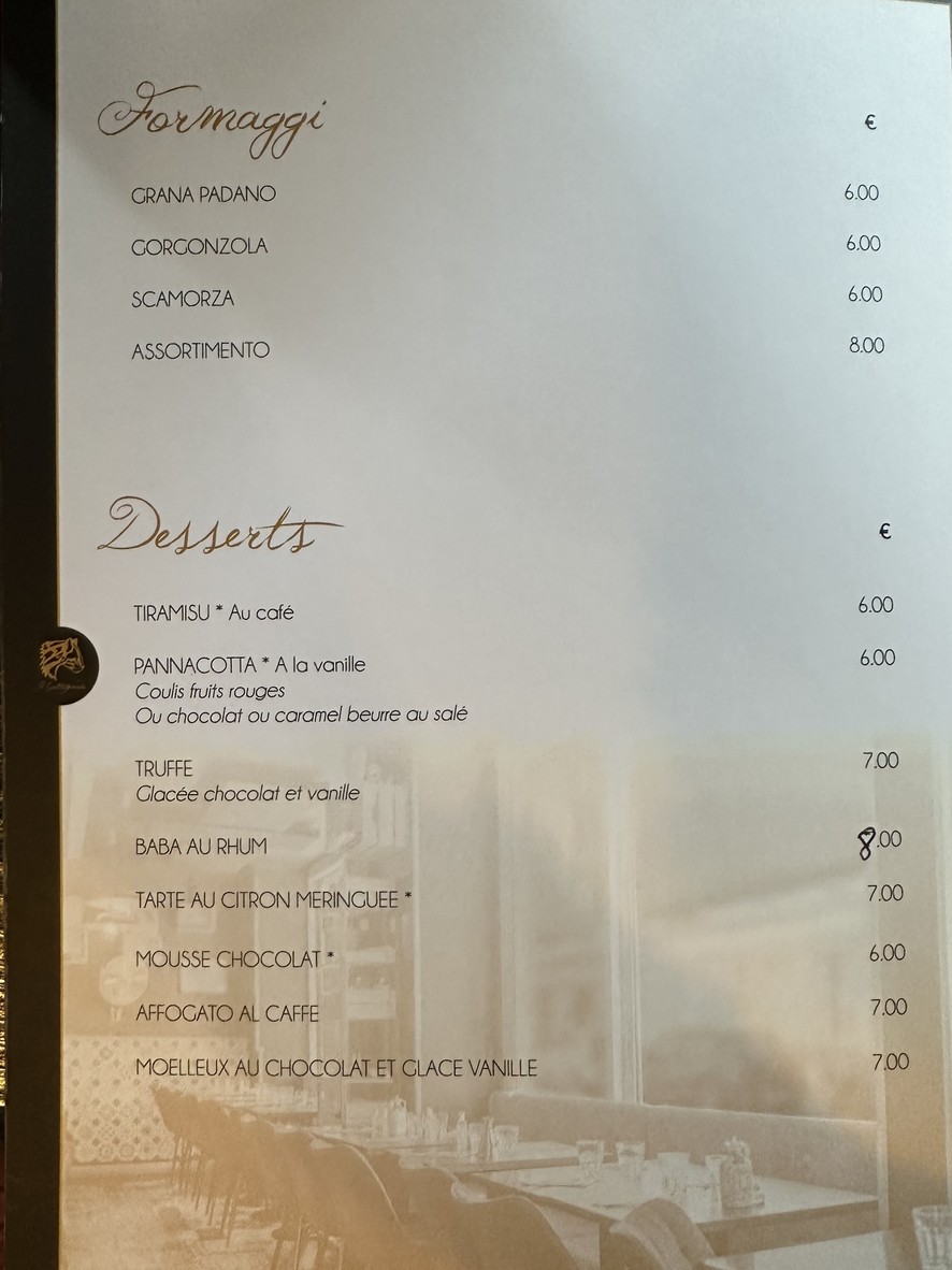 Il Gattopardo menu 4