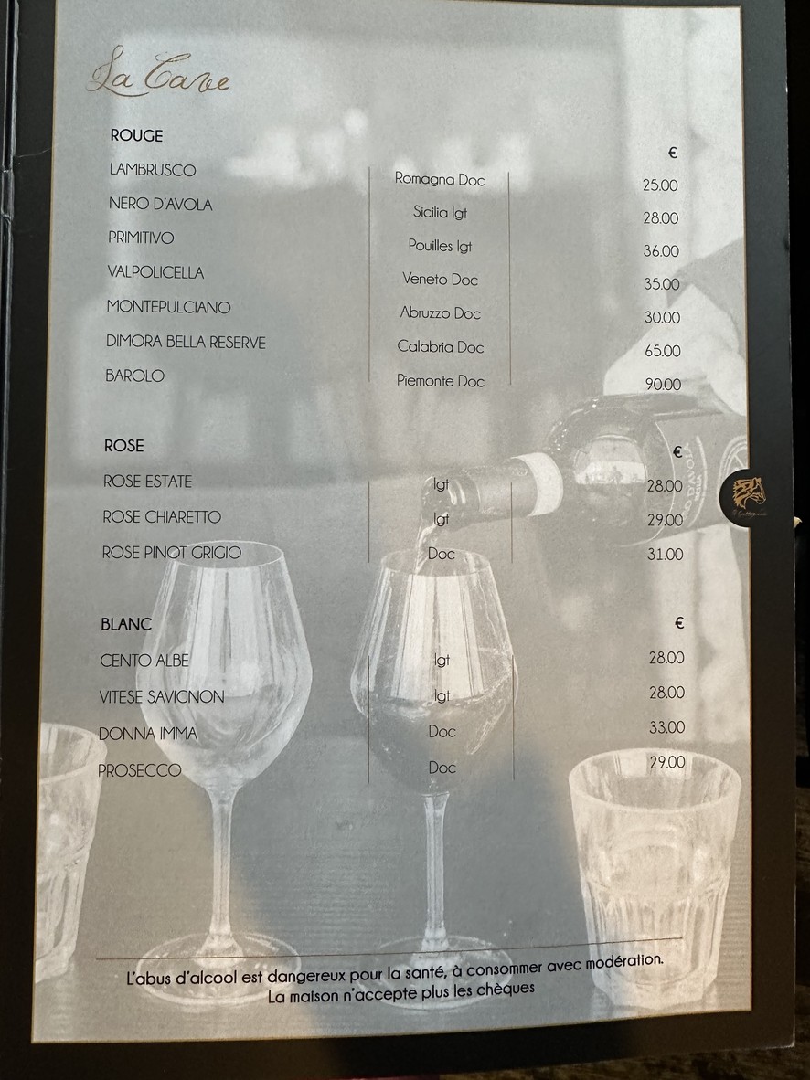 Il Gattopardo menu 6