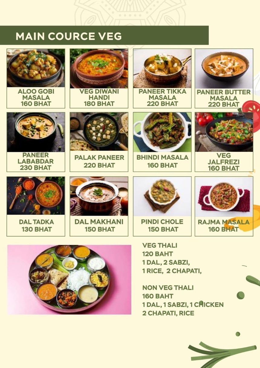 Chef the choice indian restaurant Sukhumvit 36 menu 2